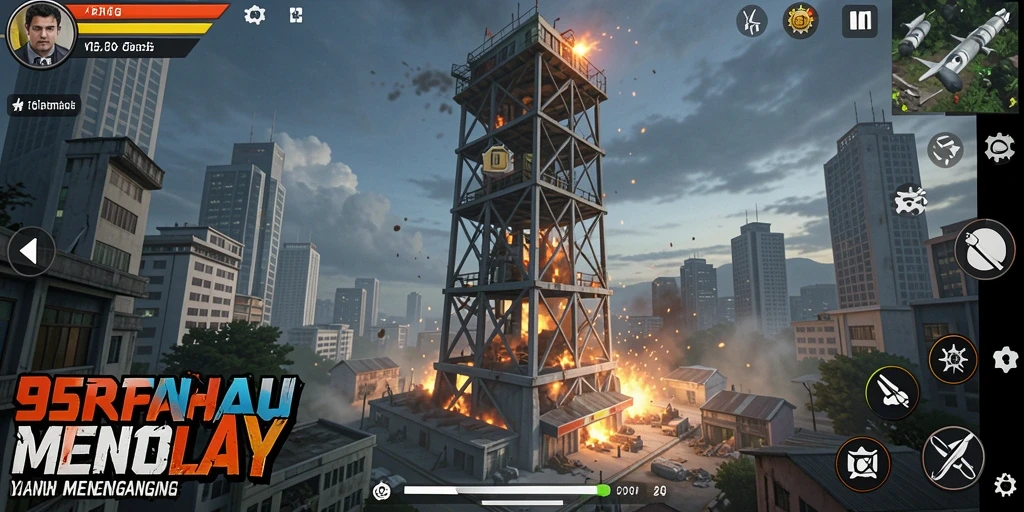 Tampilan gameplay menegangkan dari 95PGPLAY di Tower Defense.