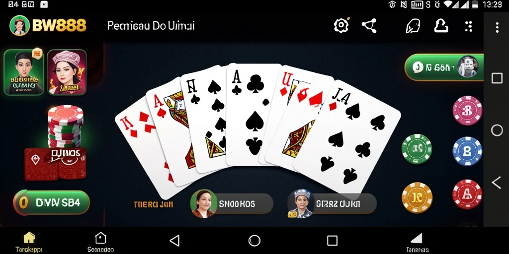 Tangkapan layar permainan Domino BW888 dengan suasana kompetitif.