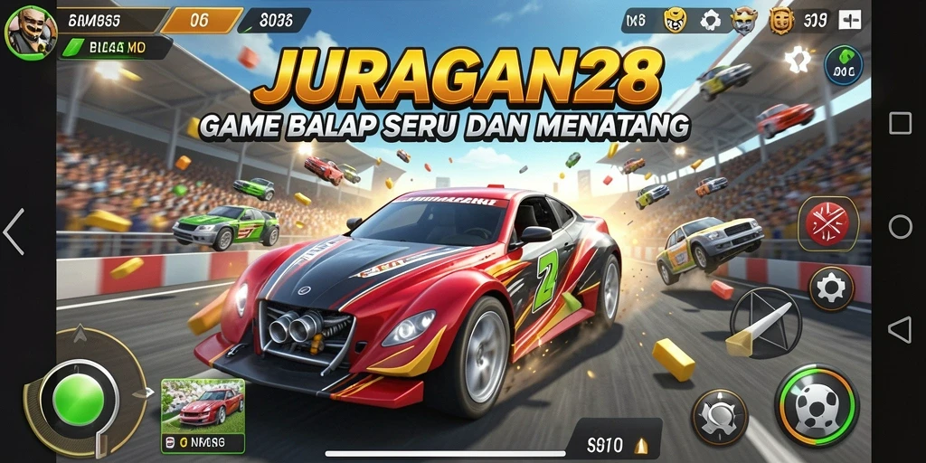 Gambaran gameplay balap yang seru dan menegangkan di JURAGAN28.