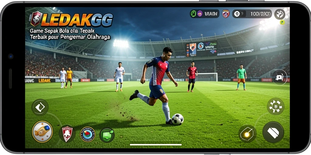 Tampilan gameplay sepak bola yang nyata dan menarik dari LEDAKGG.
