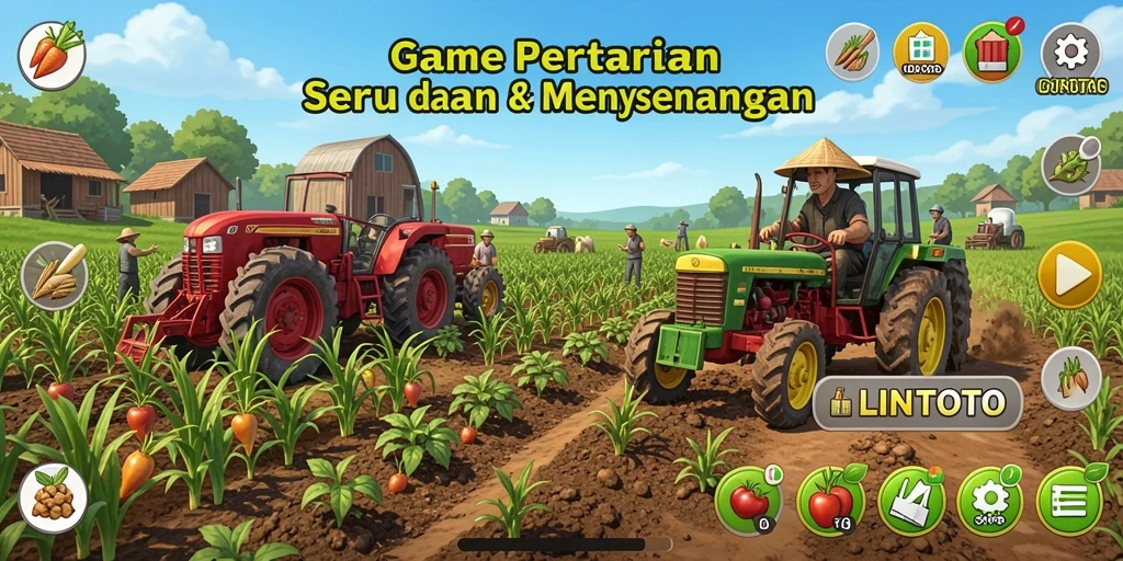 Tampilan menarik dalam gameplay pertanian di LINITOTO.