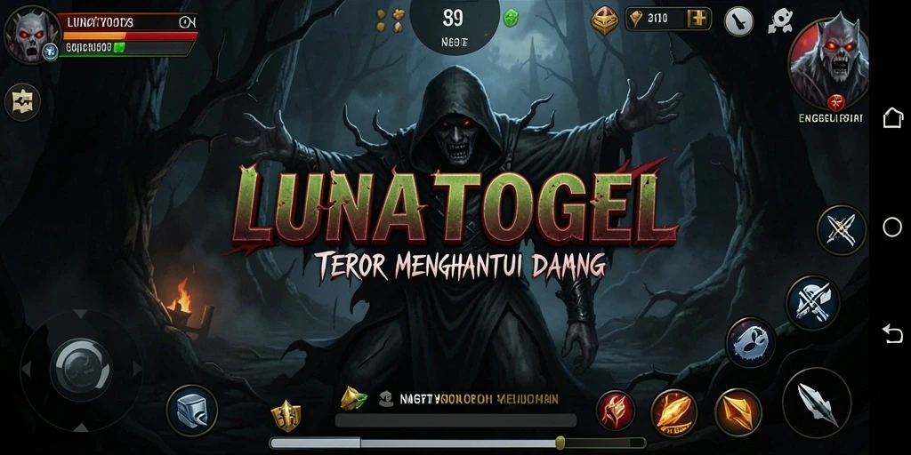 Screenshot menampilkan suasana mencekam dalam gameplay LUNATOGEL.
