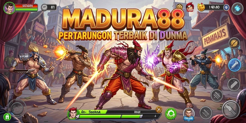 Gameplay seru MADURA88 dengan karakter bertarung yang beragam.