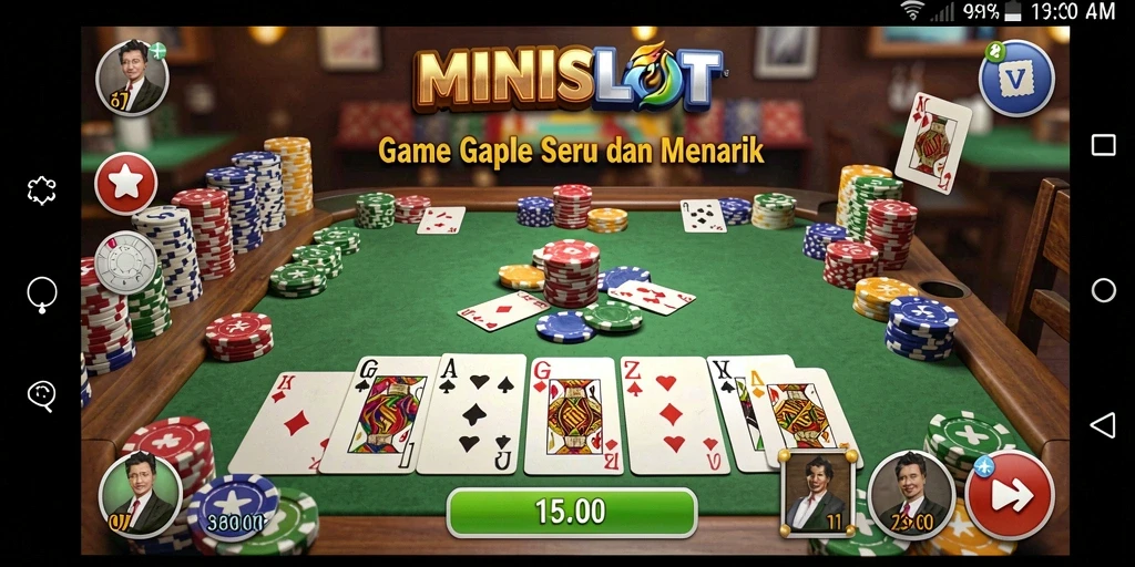 Tampilan menarik dari gameplay Gaple di MINISLOT.