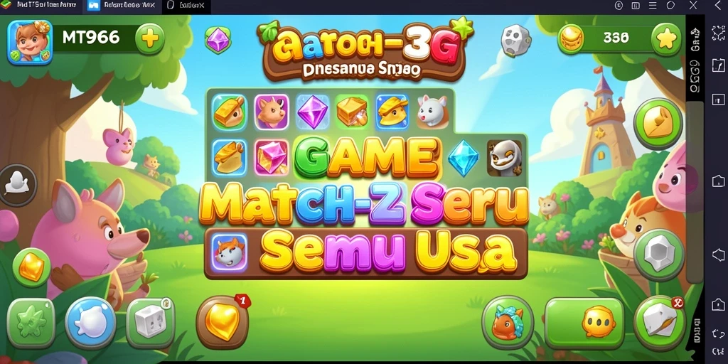 Screenshot gameplay MT966 menampilkan serunya mencocokkan tiga item.