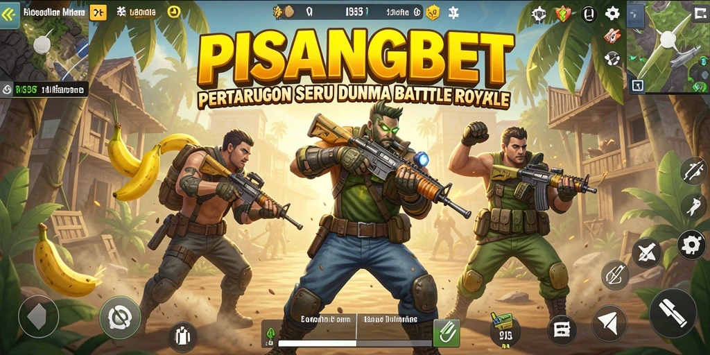 Screenshot PISANGBET menampilkan aksi seru di medan perang Battle Royale.