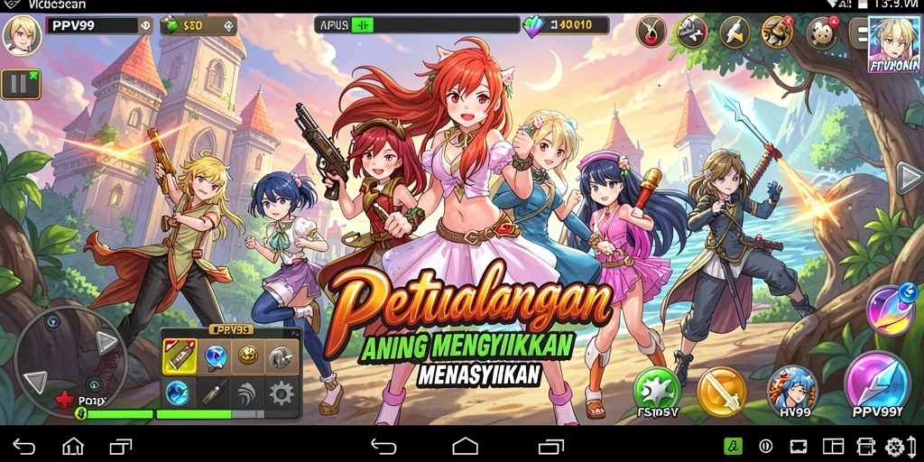 Tampilan gameplay menarik dari PPV99 dengan karakter anime yang dinamis.