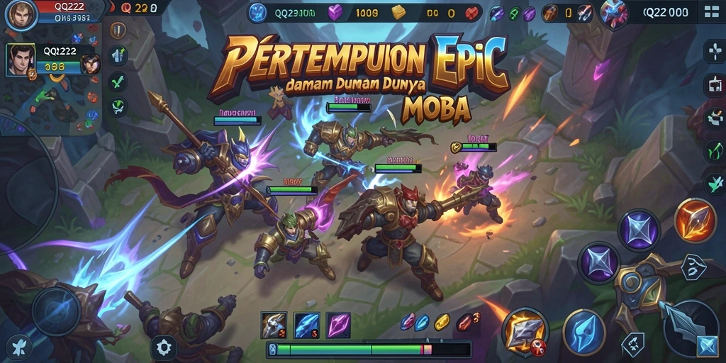 Screenshot dari gameplay QQ222 menampilkan serangan strategis dalam aksi.