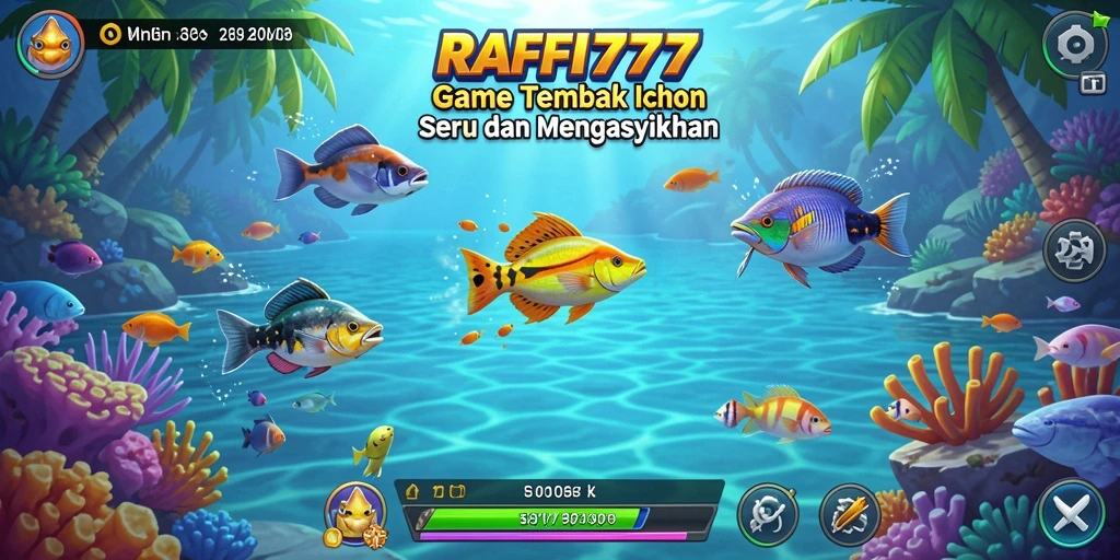 Tampilan gameplay Tembak Ikan yang penuh warna dan dinamis.