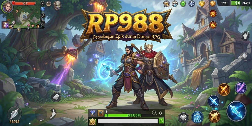 Tampilan gameplay RPG yang mendebarkan di dunia fantasi.
