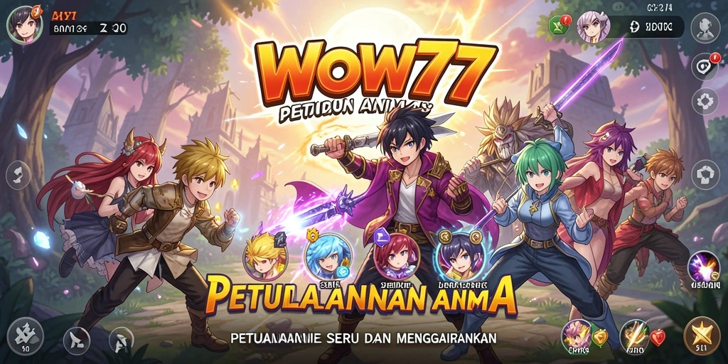 Tangkapan layar utama WOW77 menampilkan aksi seru dari gameplay Anime.